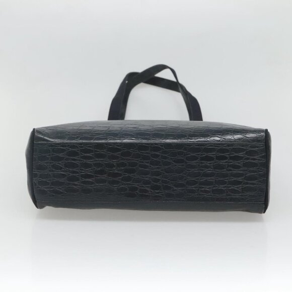 Salvatore Ferragamo Shoulder Bag Leather Navy Gold Auth - Picture 6 of 16